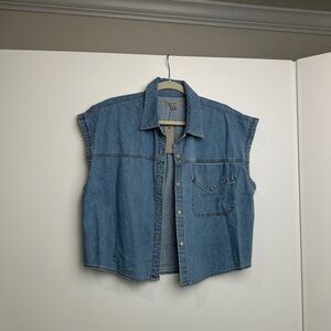 Hudson Jeans Sleeveless Camp Shirt